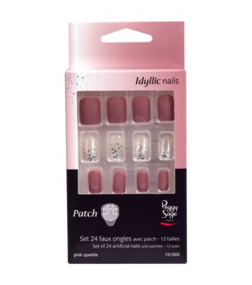 Kit 24 Faux Ongles PEGGY SAGE 'Idyllic Nails' + Colle - Couleur Fuchsia - Taille Moyenne - Neuf